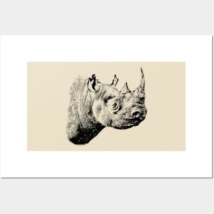 Black Rhino in Profile | African Wildlife Posters and Art